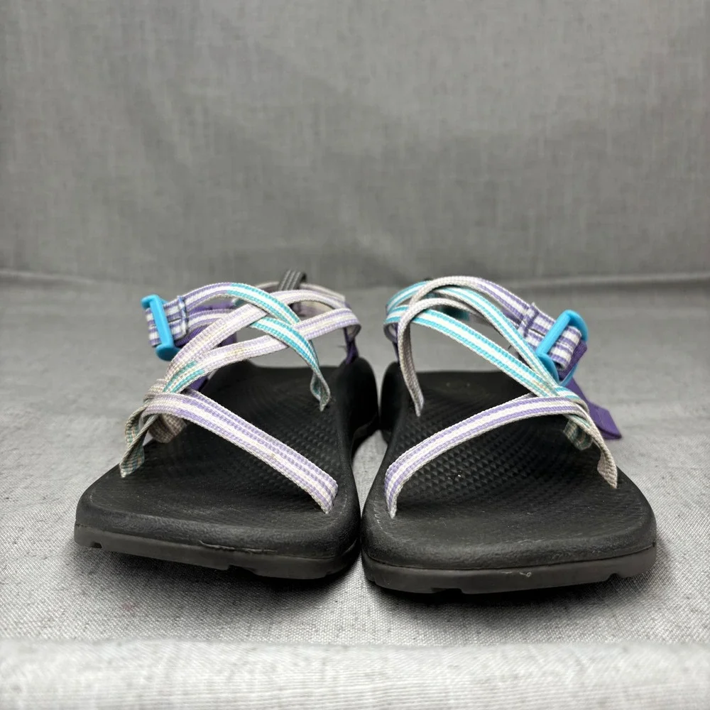Chaco Kids Z1 Ecotread Strappy Sandals Purple Teal Striped Gorpcore Size‎ 5
